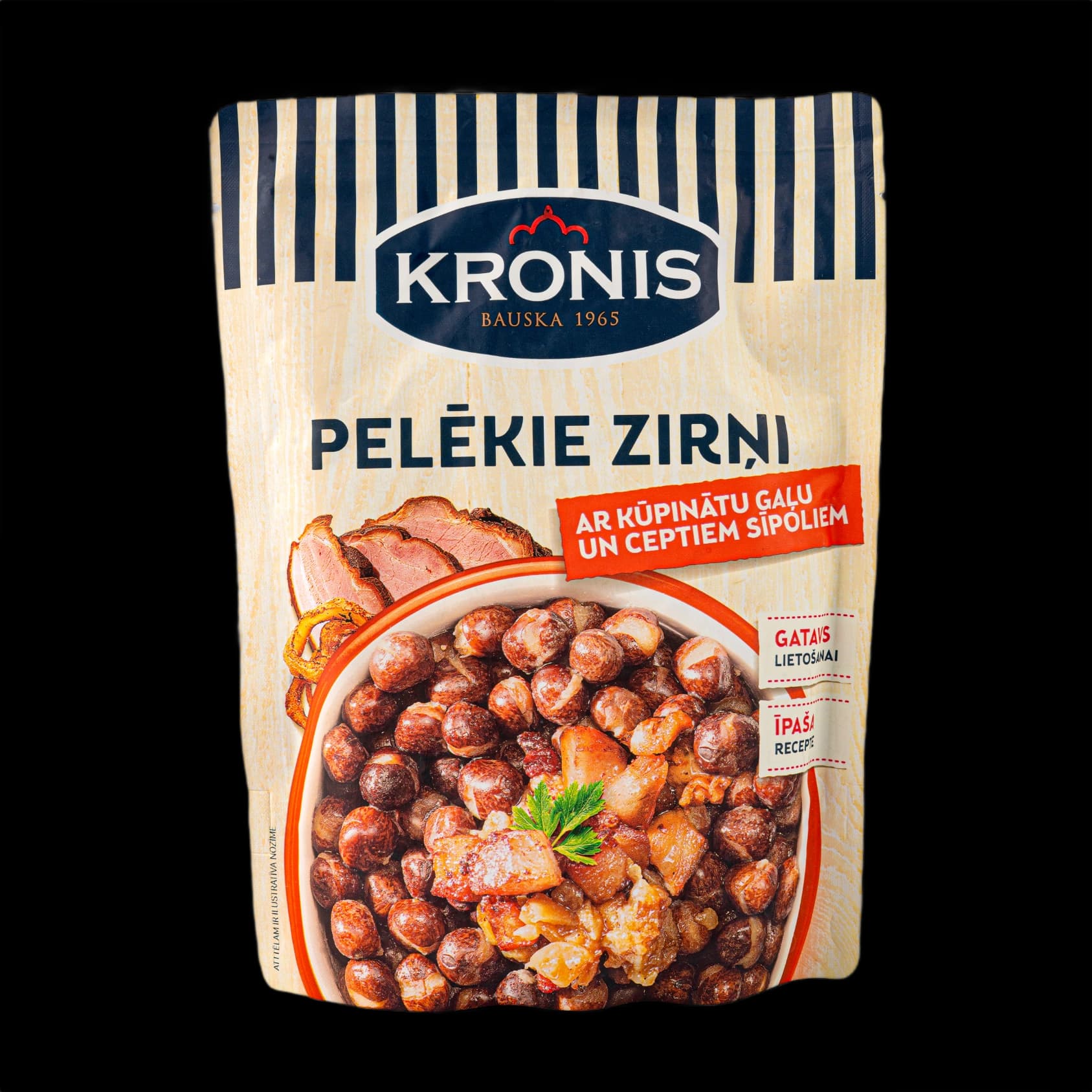 Kronis pelēkie zirņi ar kūpinātu gaļu