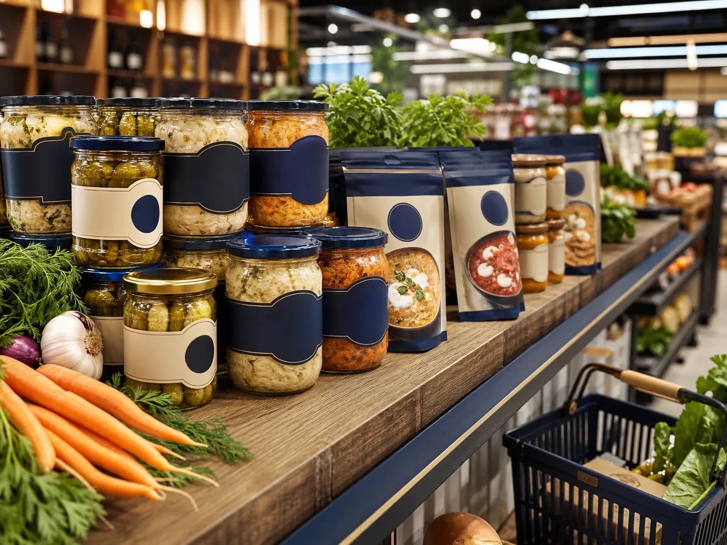 Kronis produkti veikala plauktā